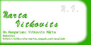marta vitkovits business card